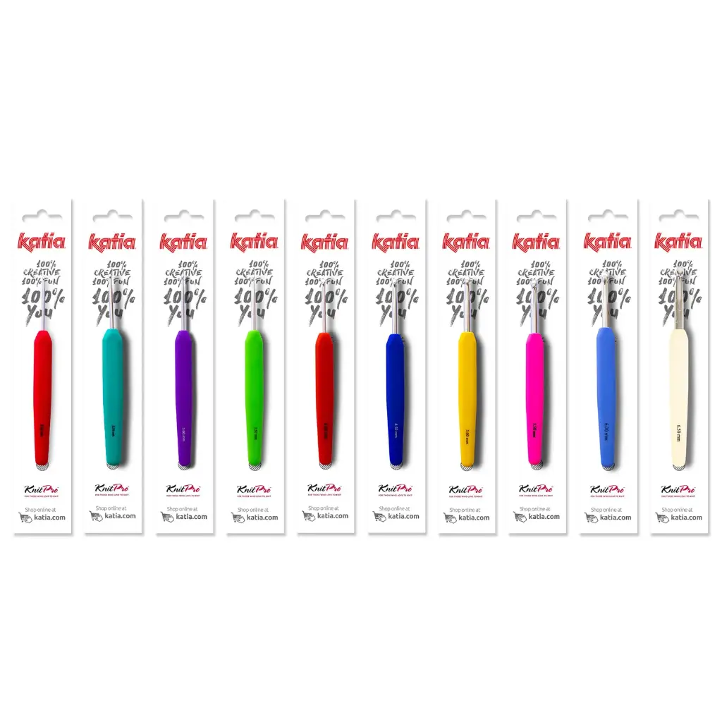 Crochet hook aluminum with colored handle 2 mm