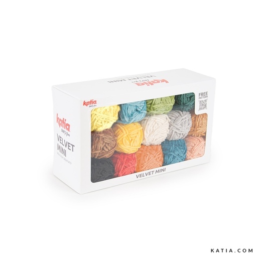 Katia Velvet Mini set:14 bolletjes kleurrijke chenille
