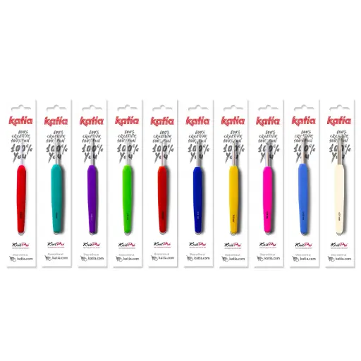 Crochet hook aluminum with colored handle 2 mm